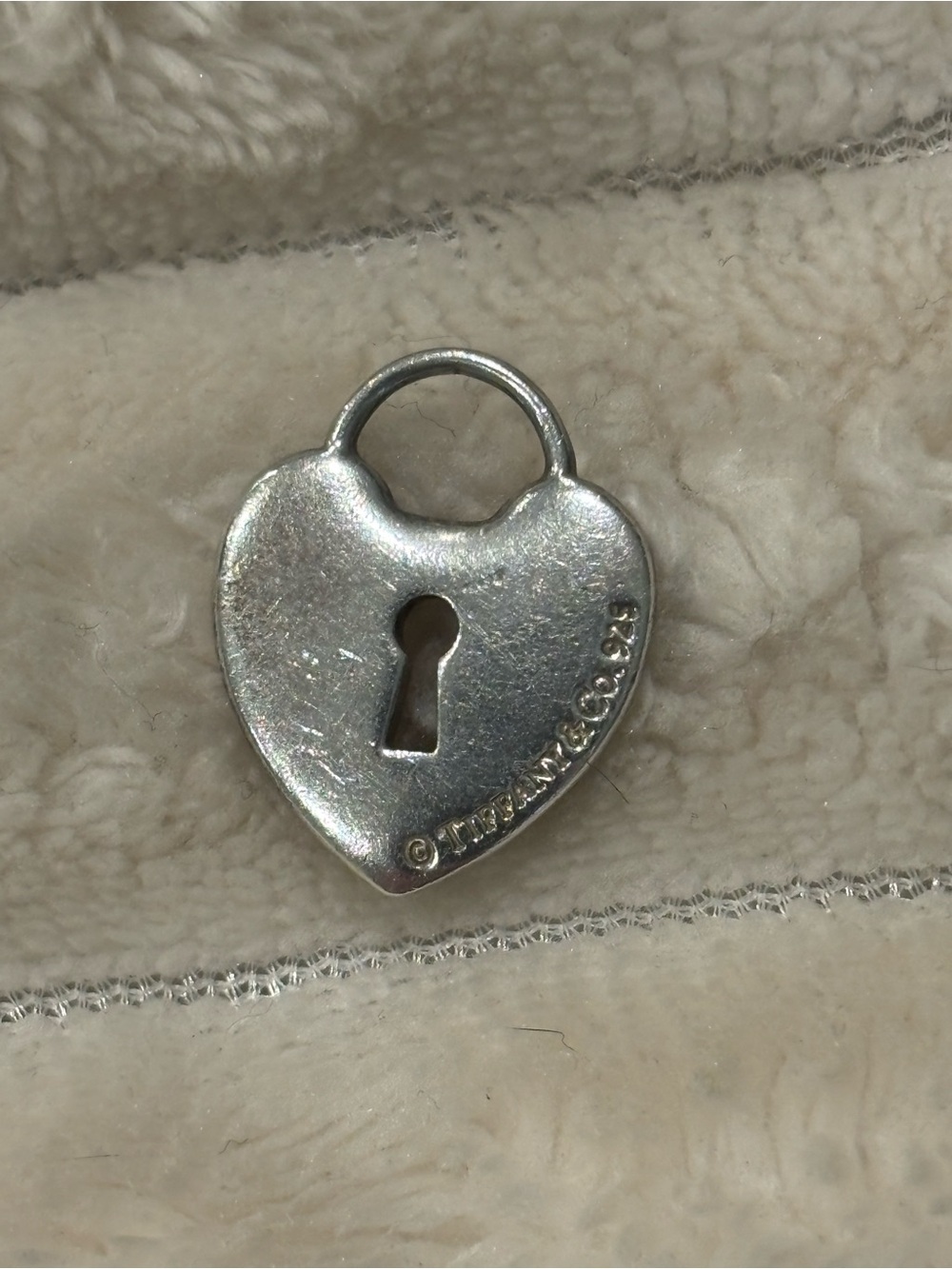 Return to Tiffany Sterling Heart Padlock Charm - Silver